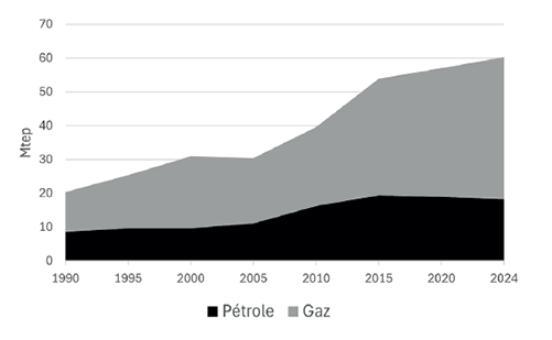 Consommation totale d’énergie, Algérie, 1990-2024