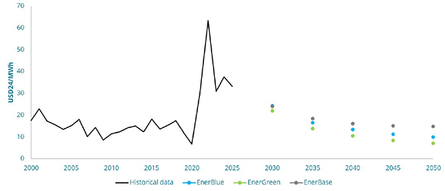 European natural gas market price