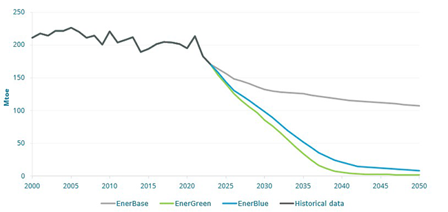 Final natural gas consumption in the EU