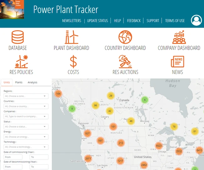 Power plant tracker